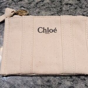 Chloé Parfum Cream‎ Canvas Zippered Pouch Bag Cosmetic Bag Travel